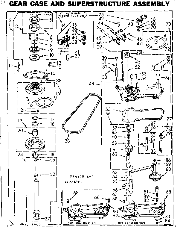 Kenmore 1106703101 gearcase/transmission diagram