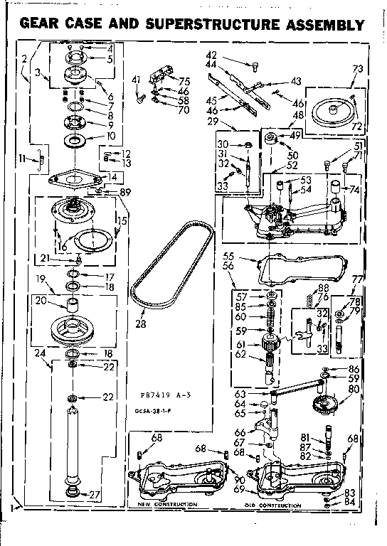 Kenmore 1106824510 gearcase/transmission diagram