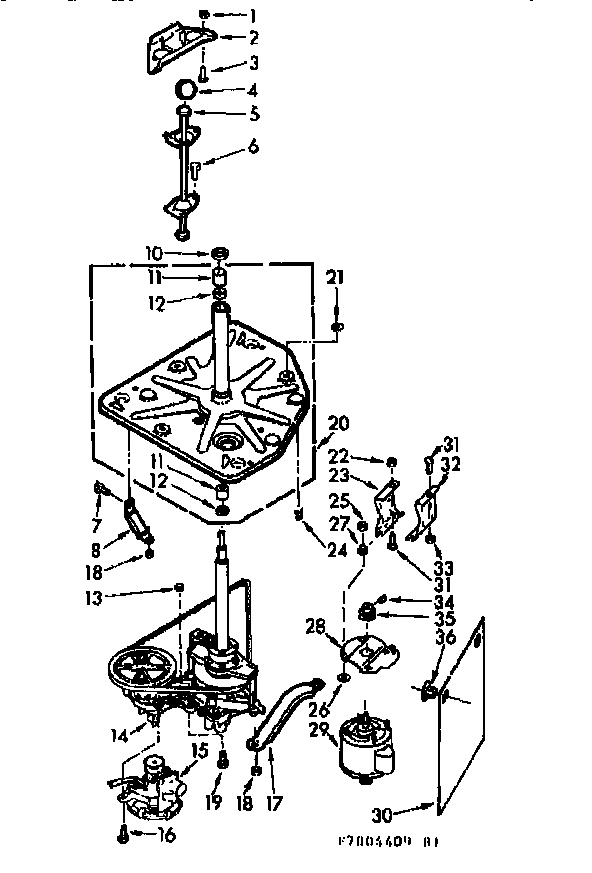 Kenmore 1107004409 drive system diagram