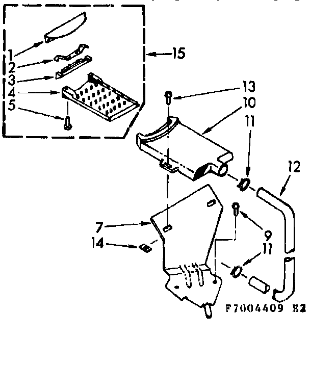 Kenmore 1107004409 suds filter assembly diagram