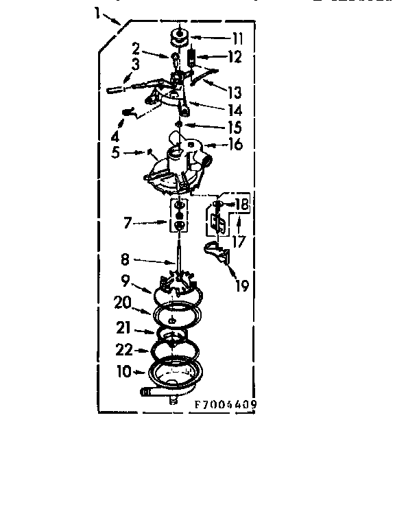 Kenmore 1107004409 suds-pump assembly diagram