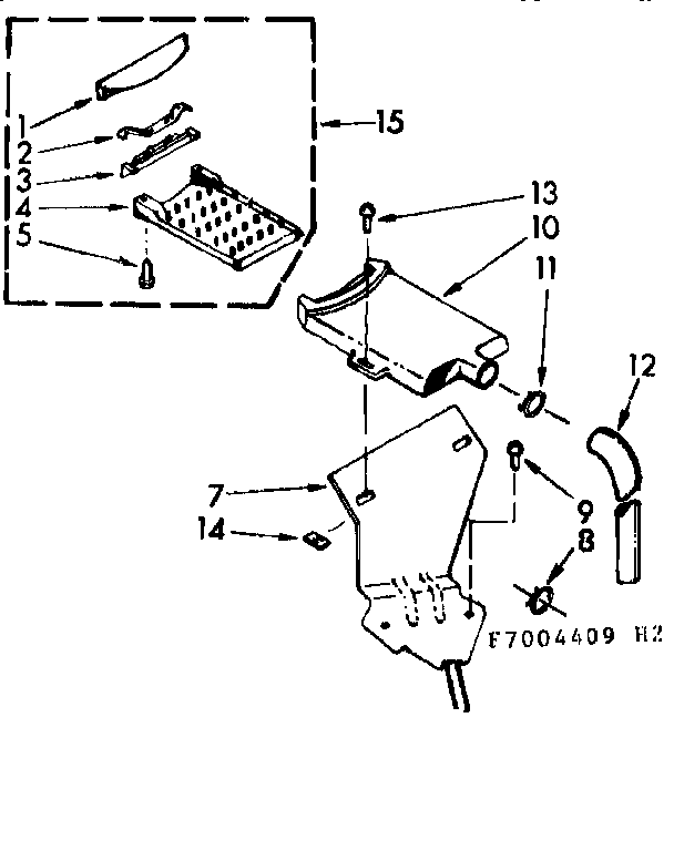 Kenmore 1107004409 non-suds filter assembly diagram