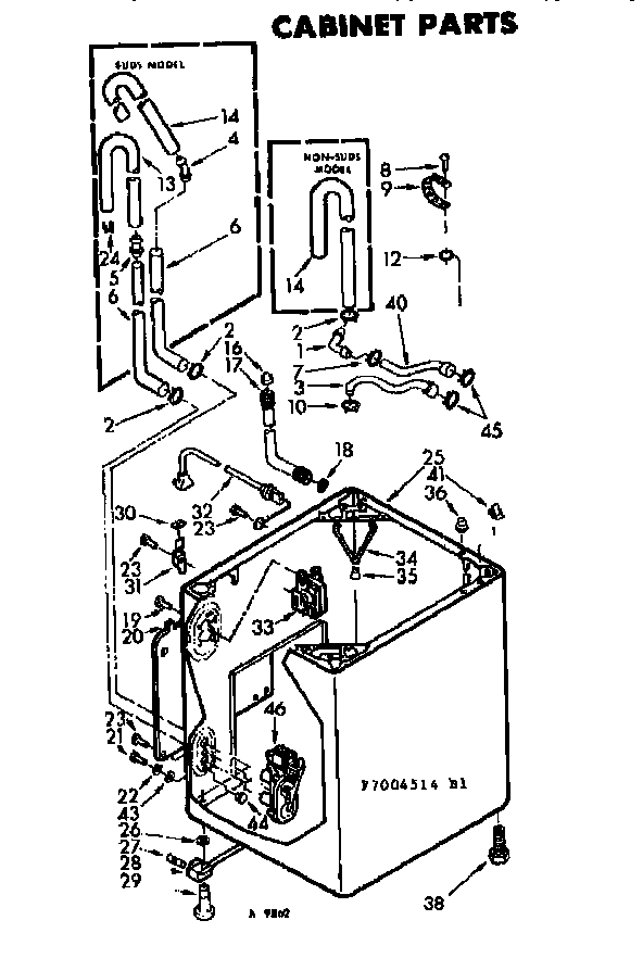 Kenmore 1107005514 cabinet parts diagram