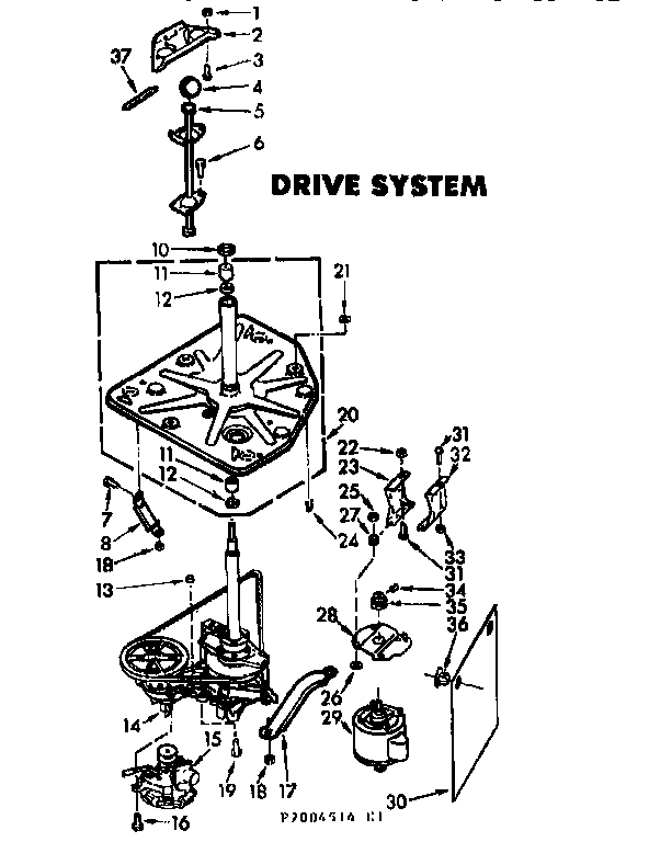 Kenmore 1107005514 drive system diagram