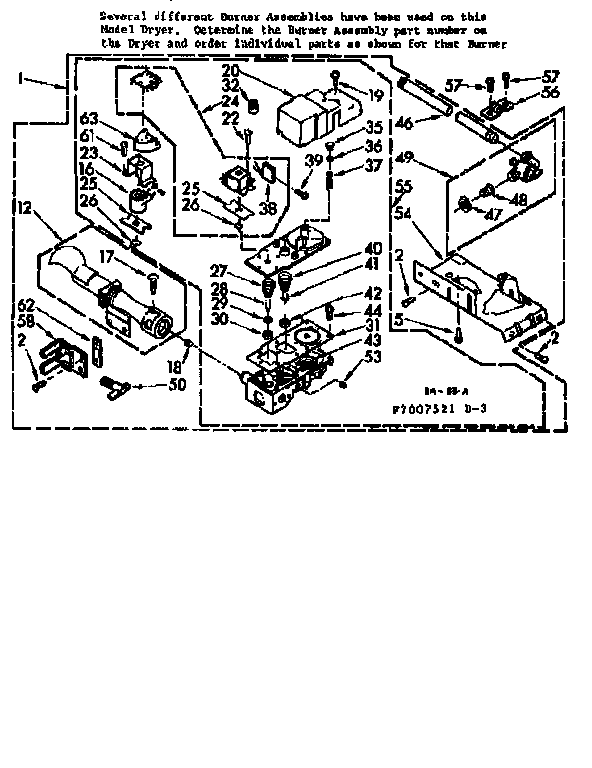 Kenmore 1107007521 burner assembly diagram