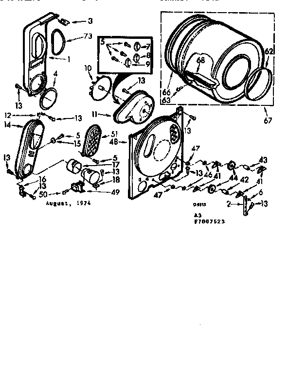 Kenmore 1107007523 bulkhead asm diagram