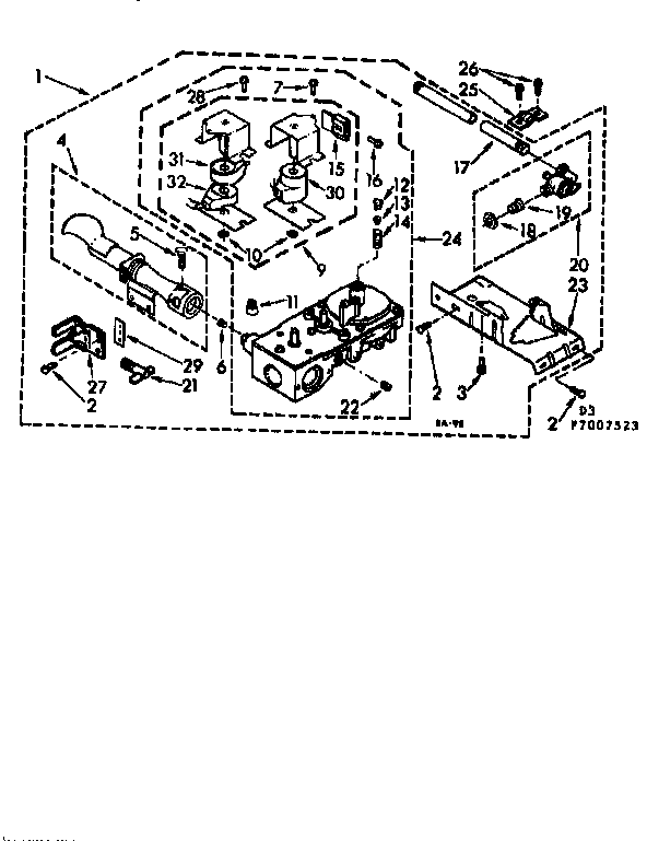 Kenmore 1107007523 burner asm diagram