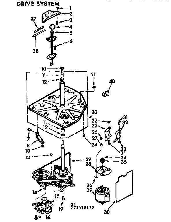 Kenmore 11071420210 drive system diagram