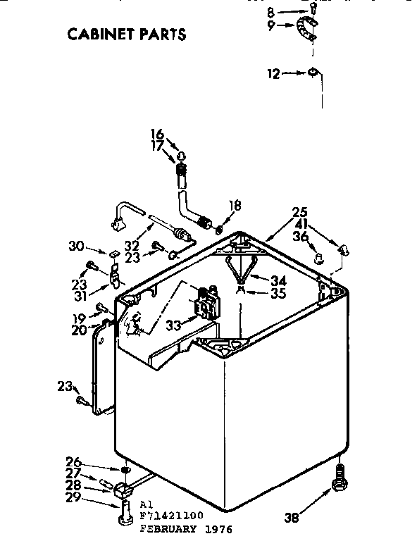 Kenmore 11071421600 cabinet parts diagram