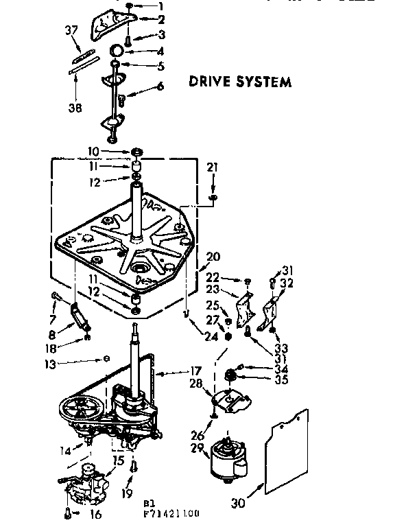 Kenmore 11071421600 drive system diagram