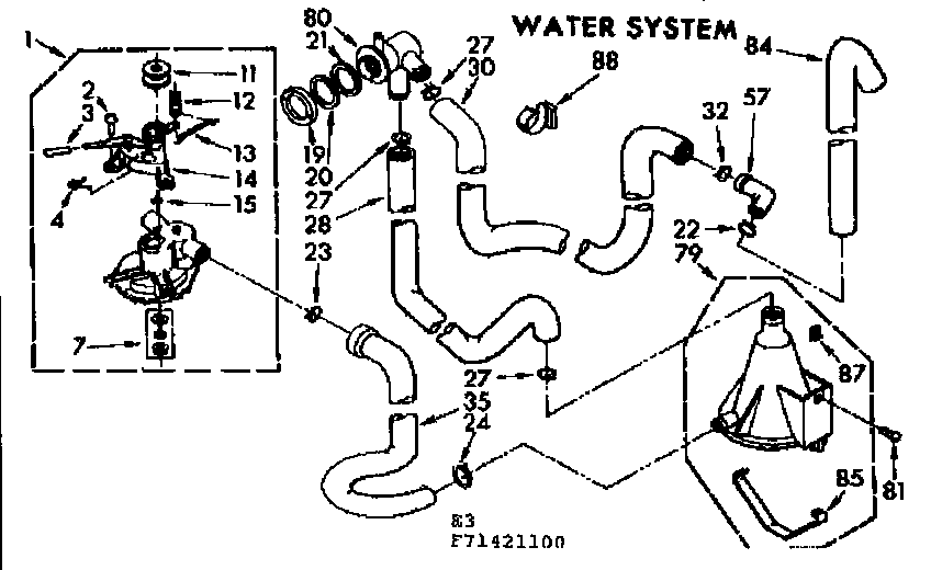 Kenmore 11071421600 water system diagram