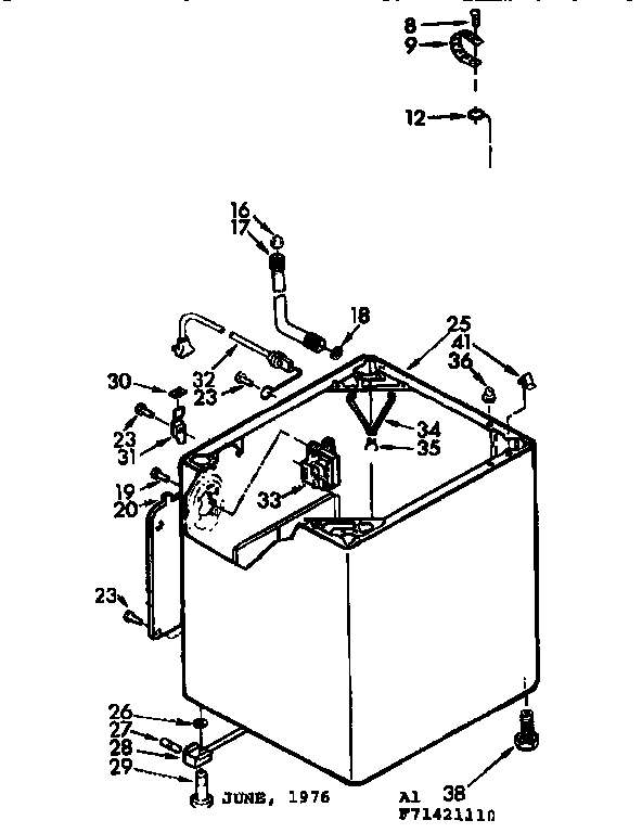 Kenmore 11071421210 cabinet parts diagram