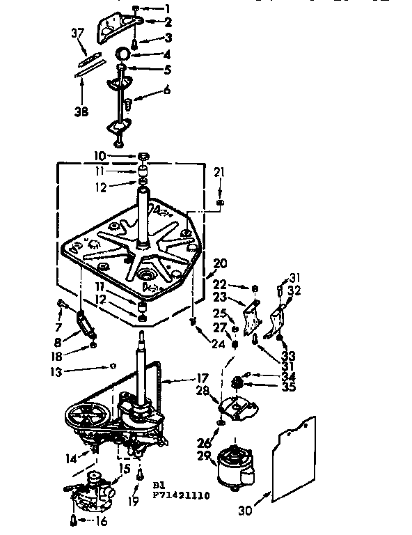 Kenmore 11071421210 drive system diagram