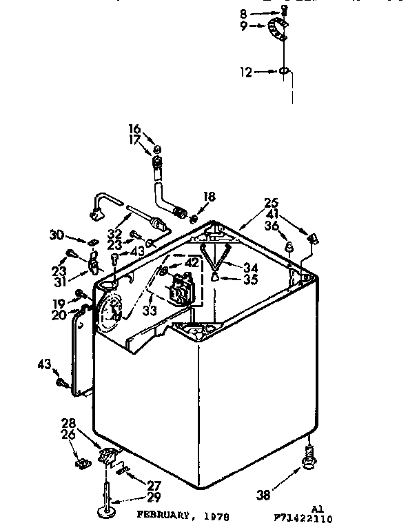 Kenmore 11071422210 cabinet parts diagram