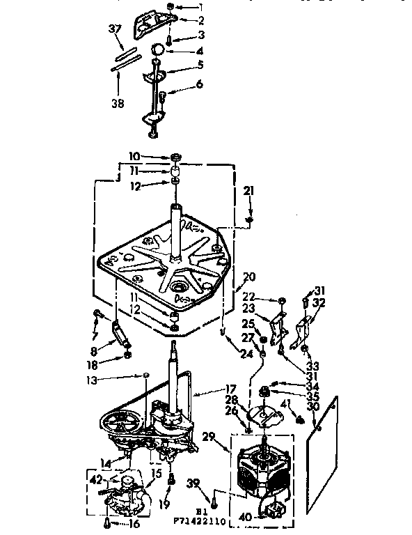 Kenmore 11071422210 drive system diagram