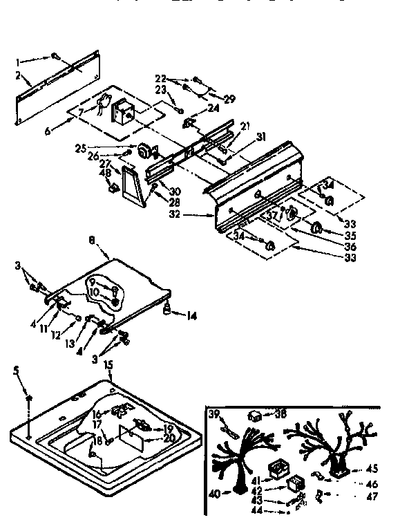 Kenmore 11071430410 top and console assembly diagram