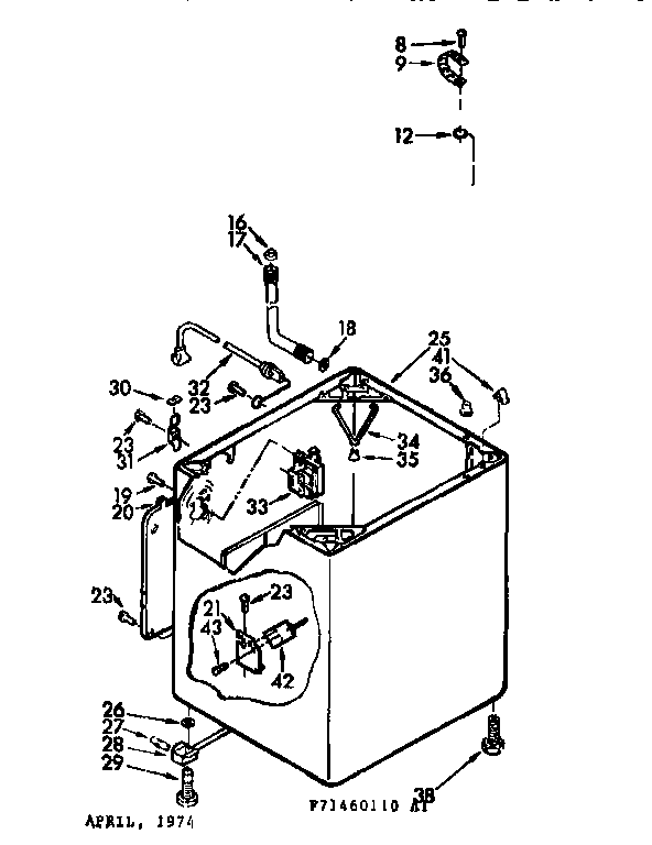Kenmore 11071460210 cabinet parts diagram