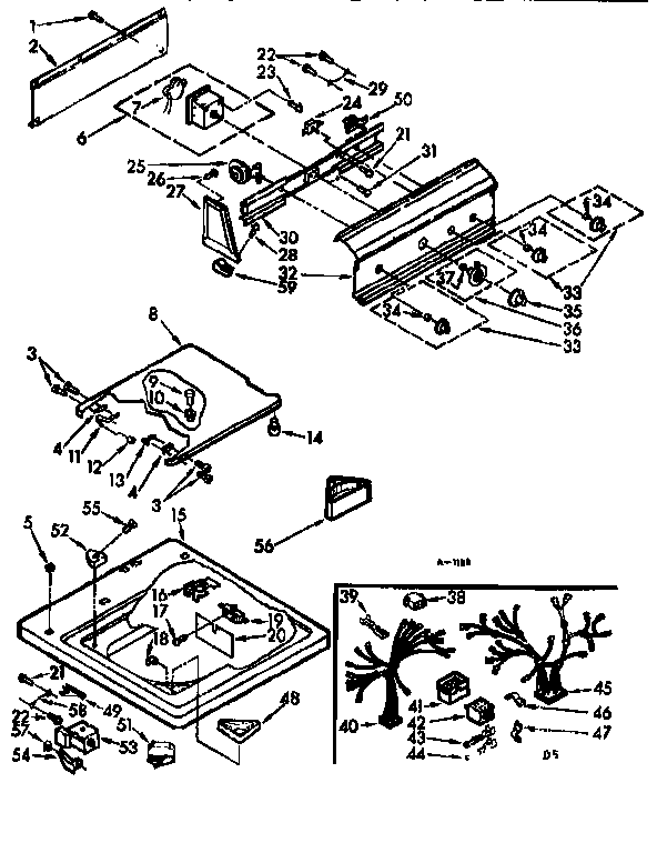 Kenmore 11071460210 top & console assembly diagram