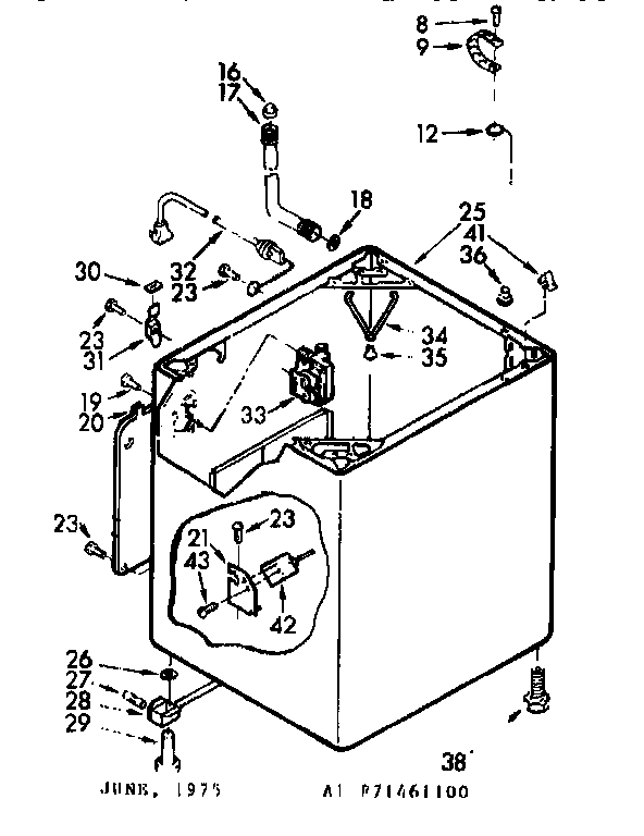 Kenmore 11071461200 cabinet parts diagram