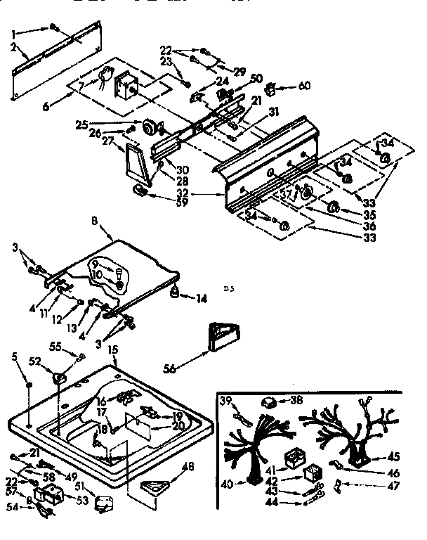 Kenmore 11071461200 top & console assm diagram