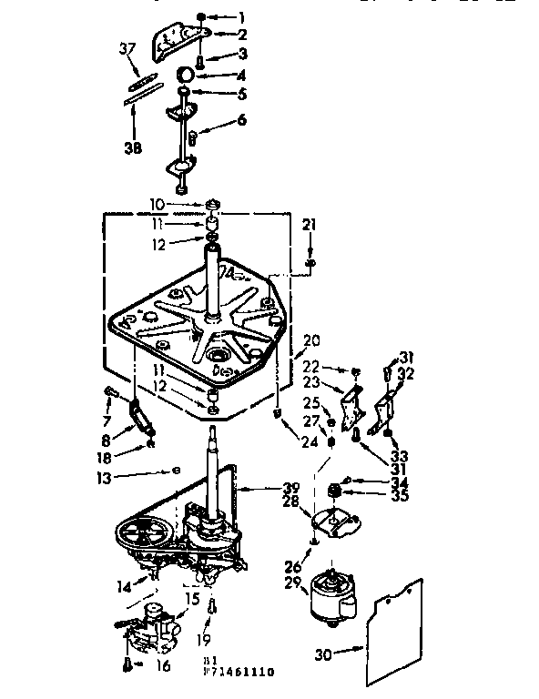 Kenmore 11071461610 drive system diagram