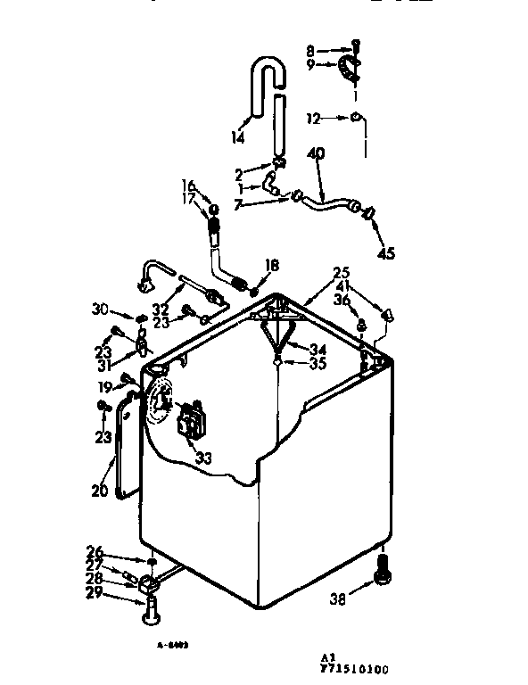 Kenmore 11071510100 cabinet parts diagram