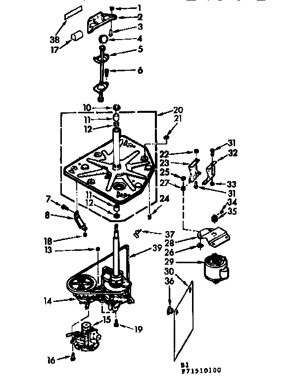 Kenmore 11071510100 drive system diagram