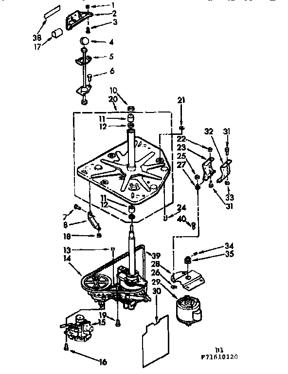 Kenmore 11071610120 drive system diagram