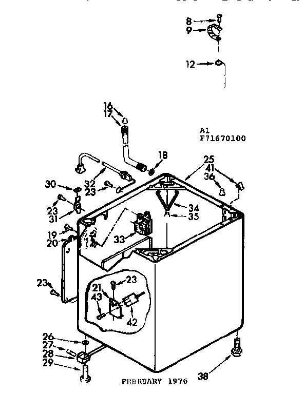 Kenmore 11071670200 cabinet parts diagram