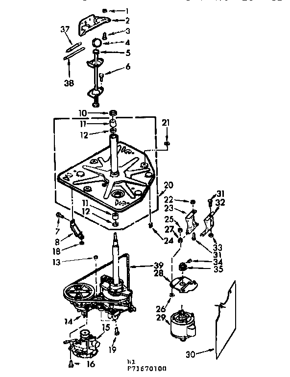 Kenmore 11071670200 drive system diagram