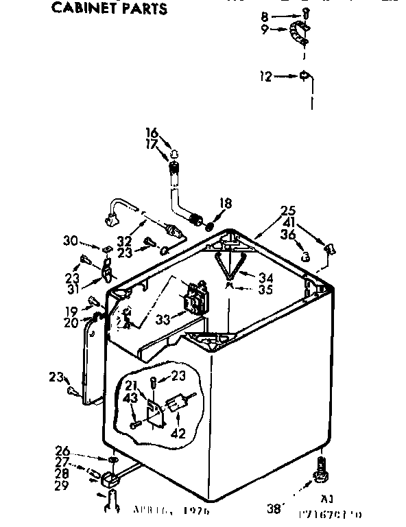 Kenmore 11071670210 cabinet parts diagram