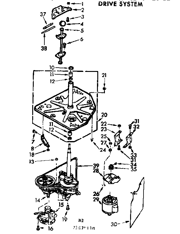 Kenmore 11071670210 drive system diagram