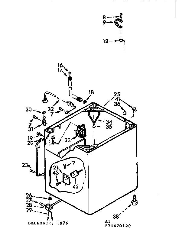 Kenmore 11071670620 cabinet parts diagram