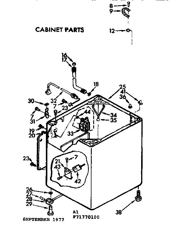 Kenmore 11071770200 cabinet parts diagram