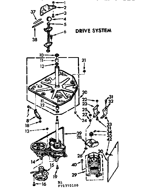 Kenmore 11071770200 drive system diagram
