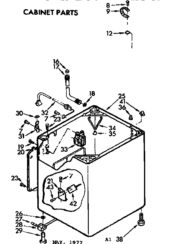 Kenmore 11071770210 cabinet parts diagram