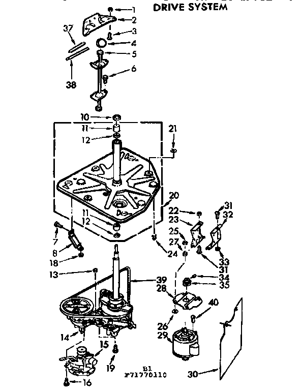 Kenmore 11071770210 drive system diagram
