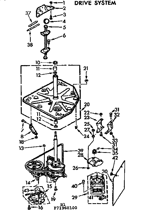 Kenmore 11071960800 drive system diagram