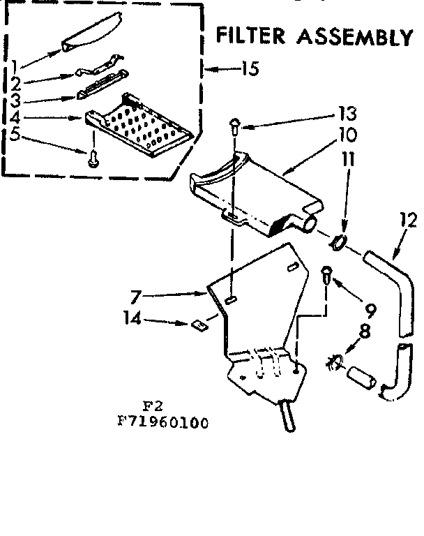 Kenmore 11071960800 filter assembly diagram