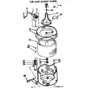Kenmore 11071960210 tub and basket parts diagram