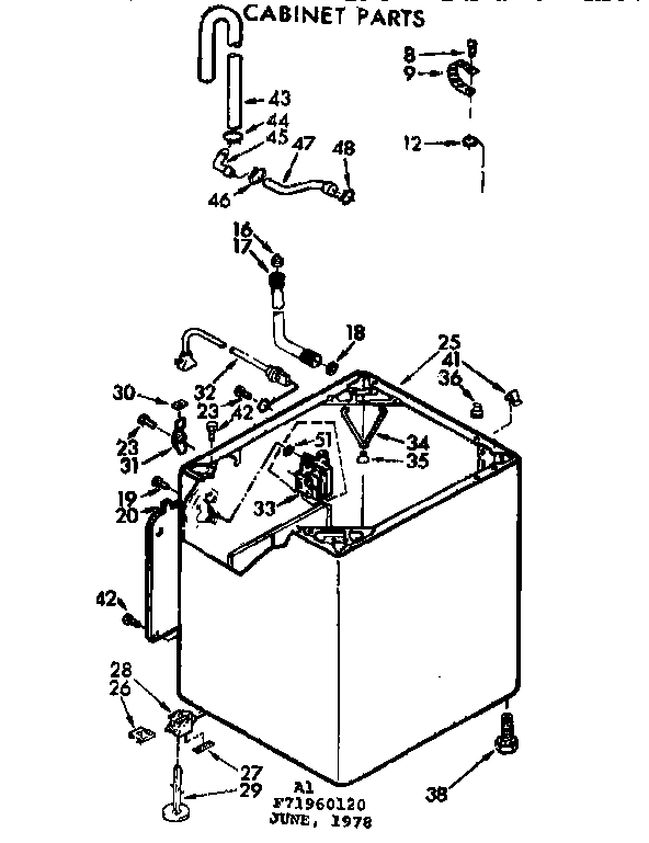 Kenmore 11071960420 cabinet parts diagram