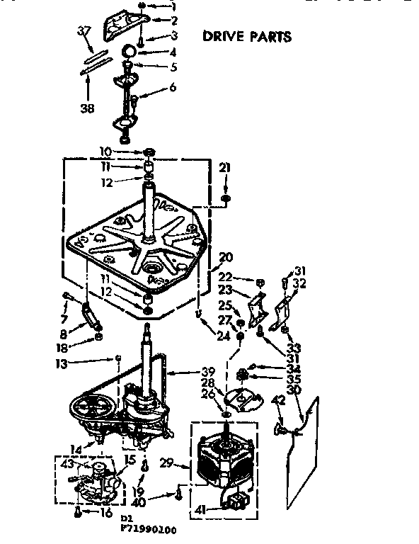Kenmore 11071990600 drive parts diagram
