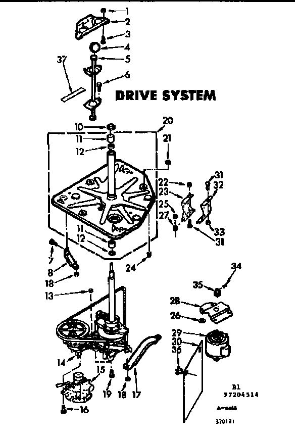 Kenmore 1107204514 drive system diagram