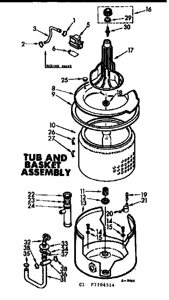Kenmore 1107204514 tub and basket assembly diagram