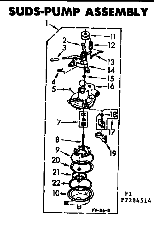 Kenmore 1107204514 suds-pump assembly diagram
