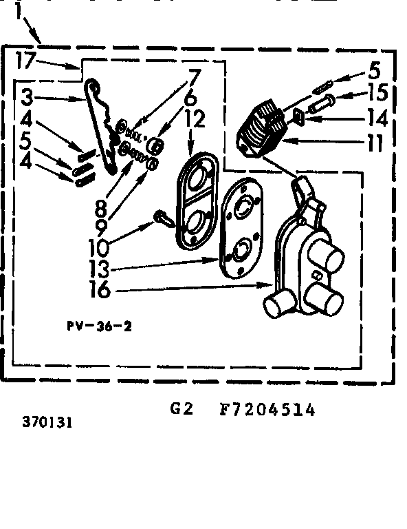 Kenmore 1107204514 two way valve assembly diagram