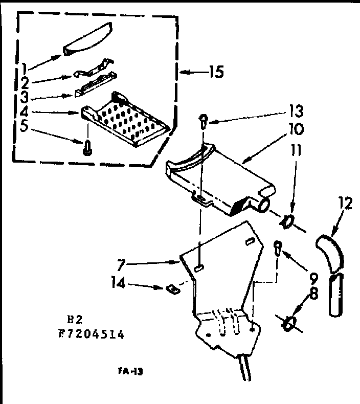 Kenmore 1107204514 non-suds filter assembly diagram