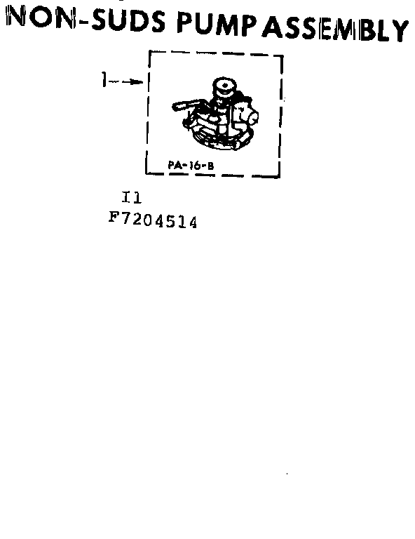 Kenmore 1107204514 non-suds pump assembly diagram