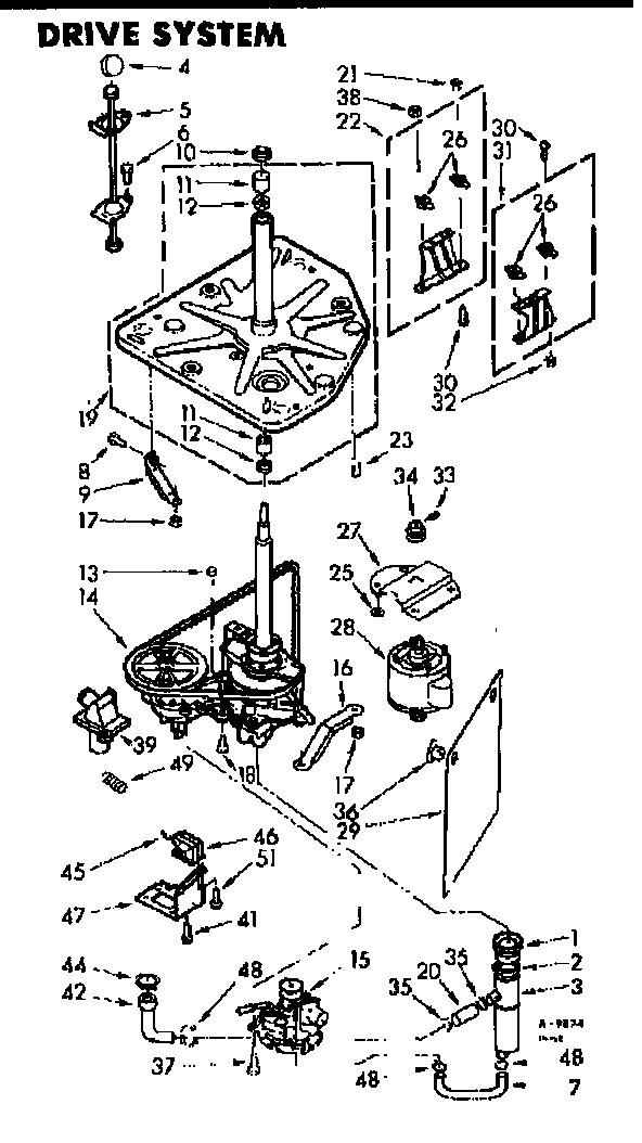 Kenmore 1107204904 drive system diagram