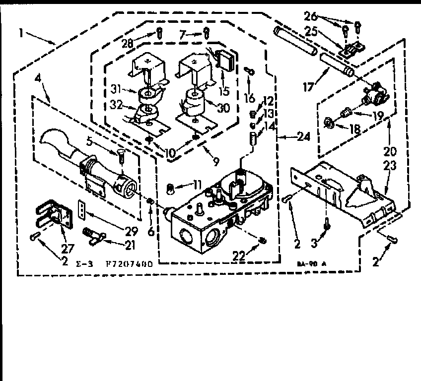 Kenmore 1107207400 burner assembly diagram
